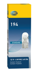 Hella Bulb 194 12V 4W W2.1x9.5d T3.25 (Min. Order QTY 10)