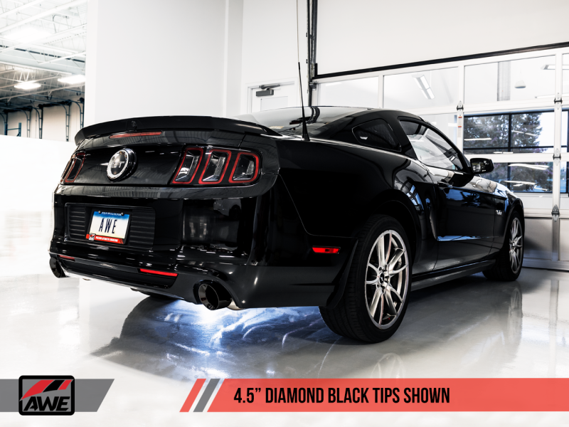 AWE Tuning S197 Mustang GT Axle-Back Exhaust - Track Edition (Diamond Black Tips)