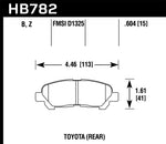 Hawk 08-13 Toyota Highlander Performance Ceramic Street Rear Brake Pads