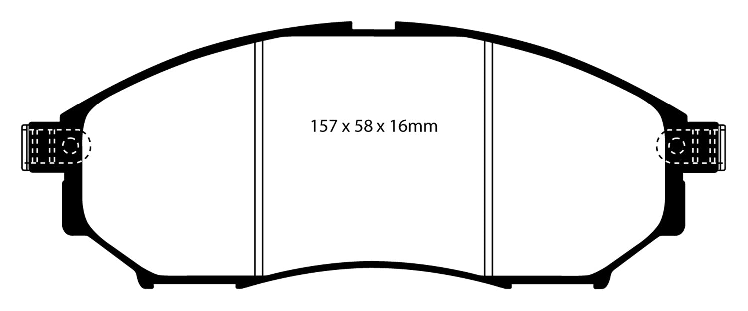 High Friction 6000 series Greenstuff brake pads.