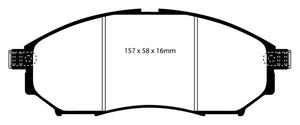 High Friction 6000 series Greenstuff brake pads.