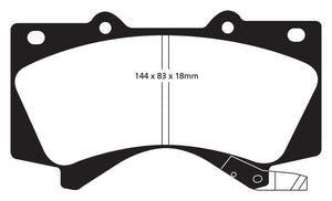 Greenstuff 7000 brake pads for truck/SUV with ceramic pad characteristics.