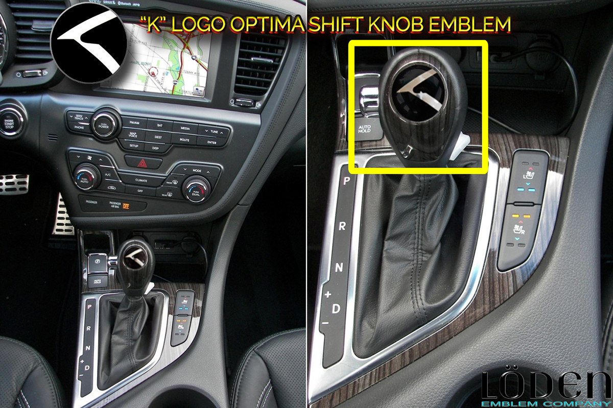 LODEN Carbon/Stainless "K" Shift Knob Emblem for 2011-2013 Kia Optima K5