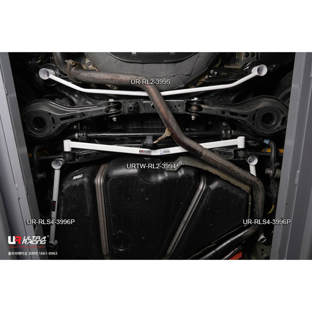 Ultra Racing - 2pt Rear Lower Subframe Torsion Brace - 2018+ Camry XV70 - UR-RL2-3995