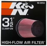 K&N Universal Rubber Filter 3 1/2inch ID FLG / 6inch Base / 4-5/8inch Top / 6inch Height