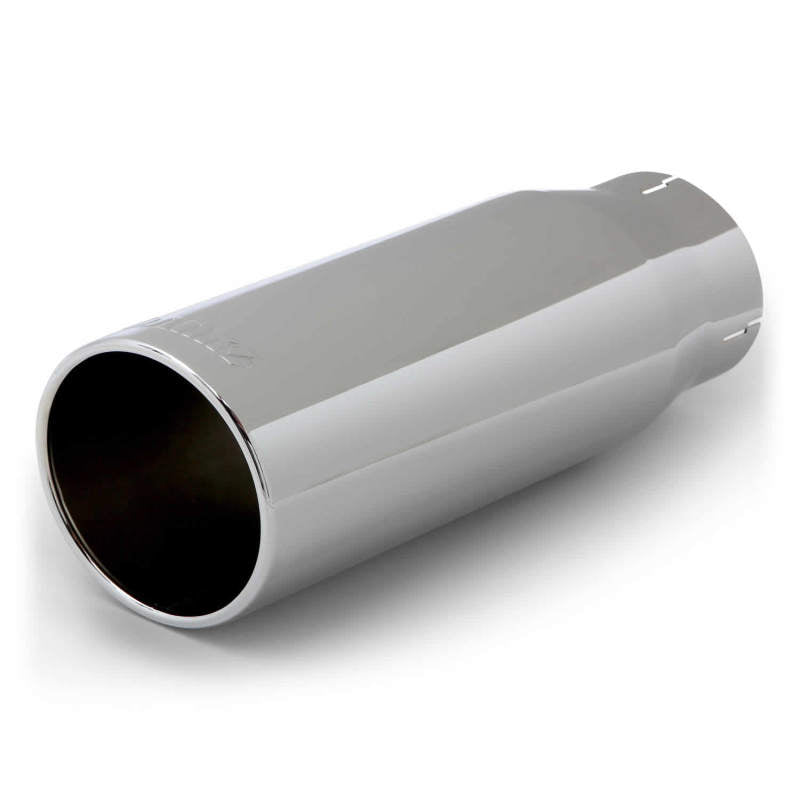 Banks Power Tailpipe Tip Kit - SS Round Straight Cut - Chrome - 3.5in Tube - 4.38in X 12in