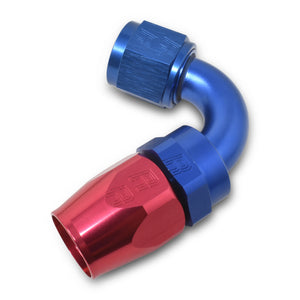 Russell Performance -10 AN Red/Blue 120 Degree Full Flow Swivel Hose End (With 15/16in Radius)