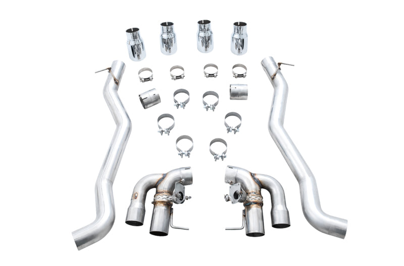AWE Tuning 18-19 BMW M5 (F90) 4.4T AWD SwitchPath Axle-Back Exhaust - Chrome Silver Tips