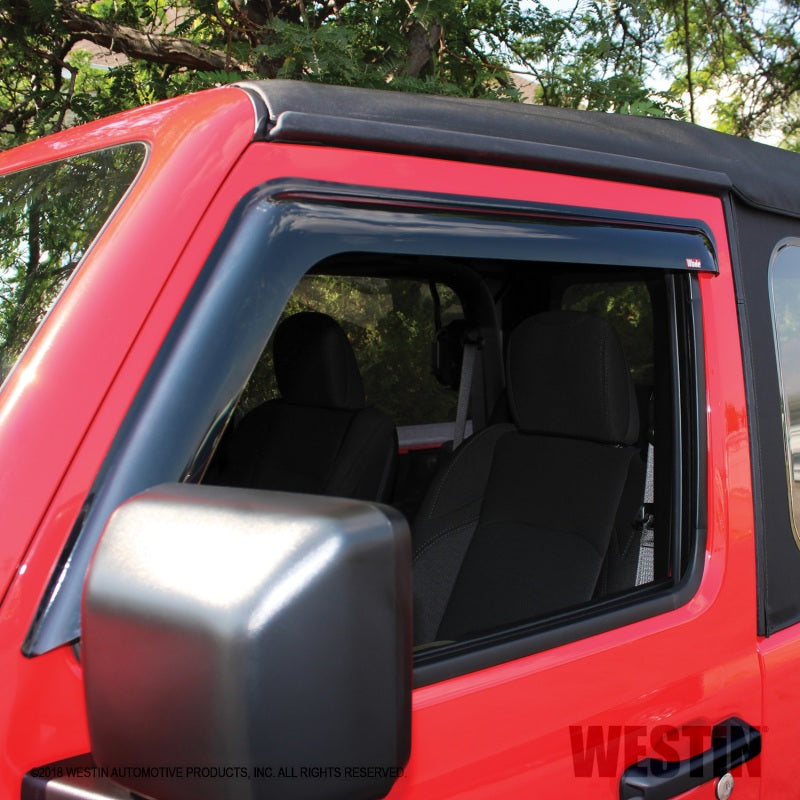 Westin 2018-2019 Jeep Wrangler JL Slim Wind Deflector 2pc - Smoke