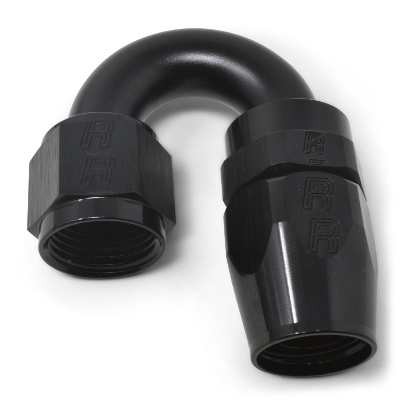 Russell Performance -12 AN Black 180 Degree Full Flow Swivel Hose End