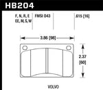 Hawk 90-93 Volvo 240 / 75-89 Volvo 245 HT-10 Race Front Brake Pads