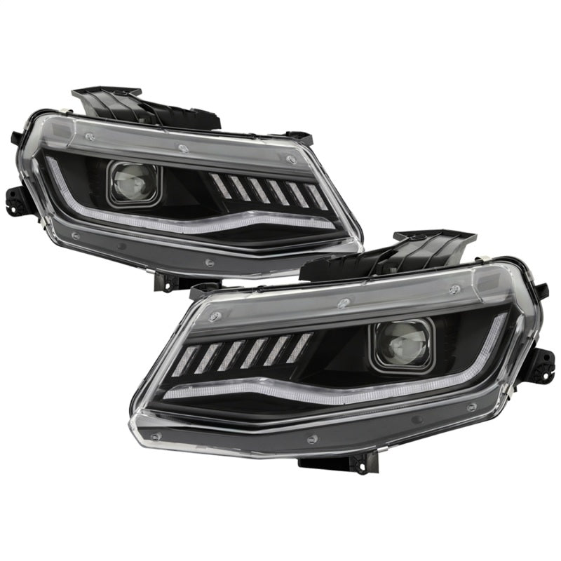 Spyder Chevy Camaro 16-18 (Do Not Fit Halogen) Projector Headlights Black PRO-YD-CCAM16HIDSI-SEQ-BK