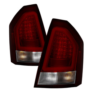 Spyder 05-07 Chrysler 3000C Verison 2 Light Bar LED Tail Lights - Red Clear (ALT-YD-C305V2-LED-RC)