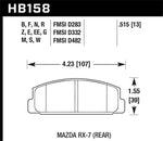 Hawk 03-05 Mazda 6 / 84-95 Mazda RX-7 HT-10 Race Rear Brake Pads