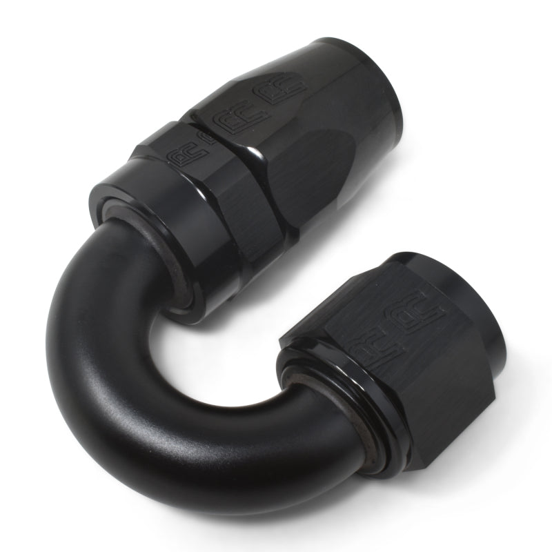 Russell Performance -8 AN Black 180 Degree Full Flow Swivel Hose End