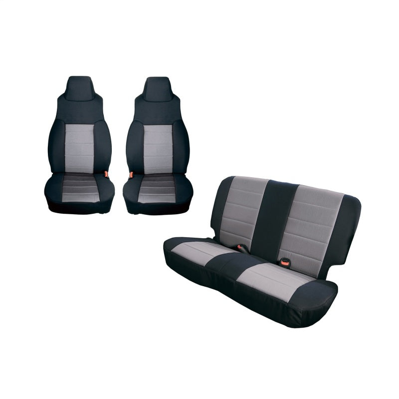 Rugged Ridge Seat Cover Kit Black/Gray 91-95 Jeep Wrangler YJ