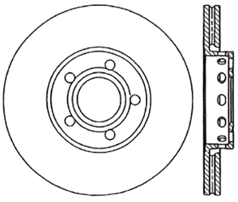 StopTech 96-7/04 Audi A4 / 95-01 A6 / 7/98-05 VW Passat Right Front Slotted and Drilled Rotor