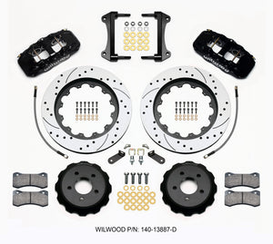 Wilwood AERO6 Front Hat Kit 15.00 Drilled 2015-Up Mustang w/Lines