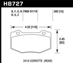 Hawk 14-18 Chevrolet Corvette Rear ER-1 Brake Pad Set