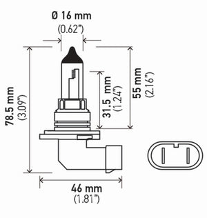 Hella Bulb 9006/Hb4 12V 55W P22D T4 Sb