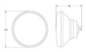 Hella Vision Plus 5-3/4in Round Conversion Headlamp High/Low Beam - Single Lamp