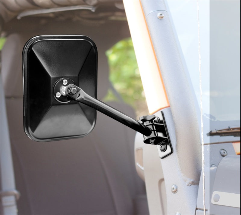 Rugged Ridge 97-18 TJ JK Black Rectangular Quick Release Mirrors