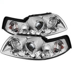 Spyder Ford Mustang 99-04 Projector Headlights LED Halo Chrome High H1 Low H1 PRO-YD-FM99-1PC-AM-C