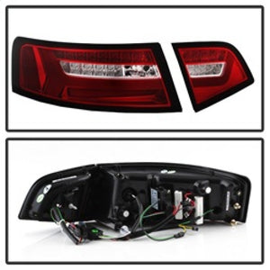 Spyder 09-11 Audi A6 LED Tail Lights - Red Clear (ALT-YD-AA609-LED-RC)