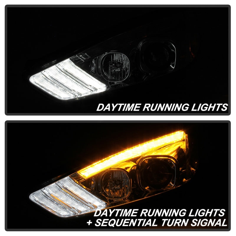 Spyder 15-18 Ford Focus Projector Headlights - Seq Turn Light Bar - Chrome PRO-YD-FF15-LBSEQ-C