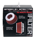 Spectre Adjustable Conical Air Filter 2-1/2in. Tall (Fits 3in. / 3-1/2in. / 4in. Tubes) - Red