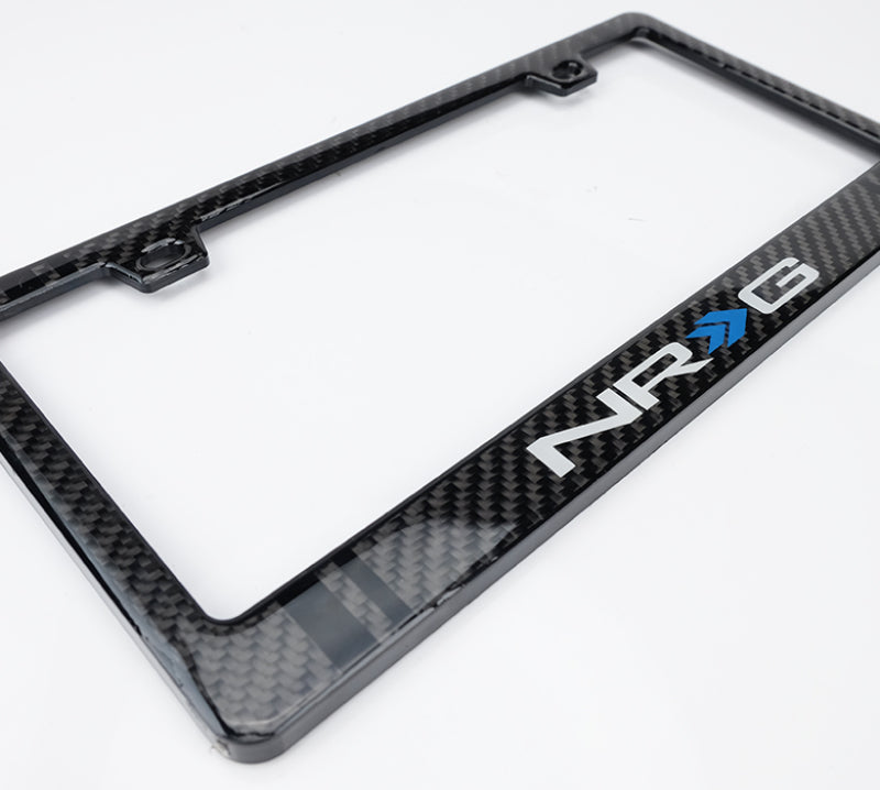 NRG Carbon License Plate Frame/ Fiber Poly Dip Finish Wet w/ NRG Logo