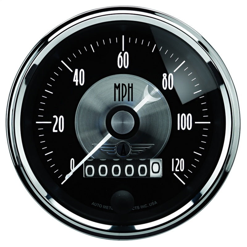 Autometer Prestige Series Black 3-3/8in 120mph Electronic Programmable Speedometer Gauge