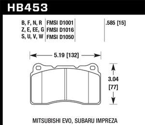 Hawk 04-15 Subaru WRX STI / 07-13 Ford Mustang Shelby GT500 Blue 42 Front Brake Pads