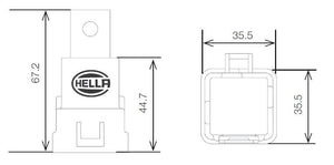 Hella Relay 24V 10/20A Spdt Res Wthr Bkt