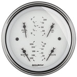 AutoMeter Gauge Quad 3-3/8in. 0 Ohm(e) to 90 Ohm(f)Elec Old Tyme White