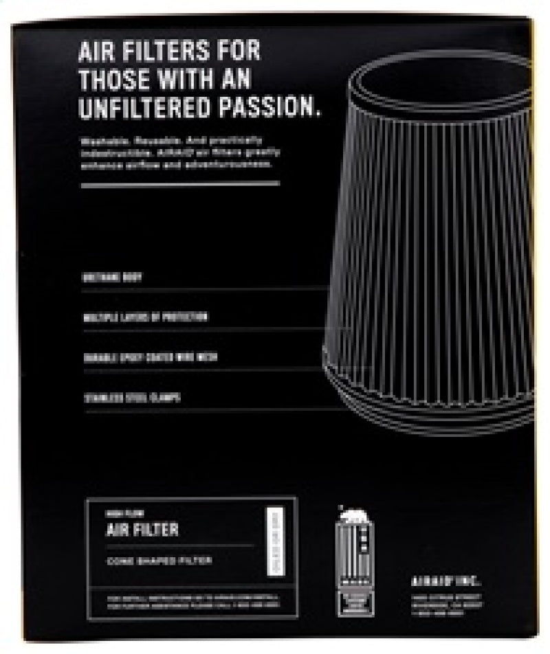 Airaid Universal Air Filter - Cone 6in F x 9x7-1/4in B x 6-1/4x3-3/4in T x 7in H - Synthamax