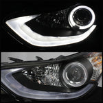 Spyder Hyundai Elantra 11-13 Projector Headlights LED Halo DRL Blk PRO-YD-HYELAN11-DRL-BK