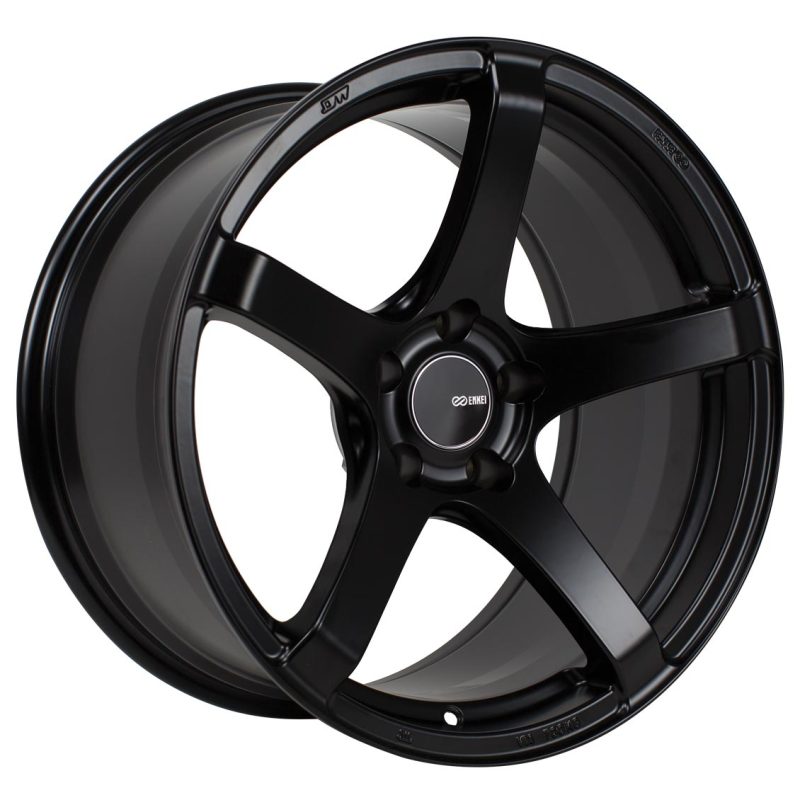 Enkei Kojin 18x8.5 35mm Offset 5x114.3 Bolt Pattern 72.6mm Bore Dia Matte Black Wheel