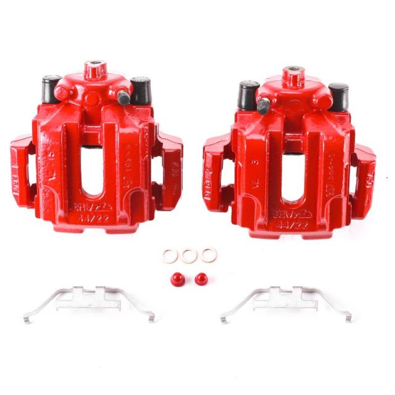 Power Stop 2006 BMW 330i Rear Red Calipers w/Brackets - Pair