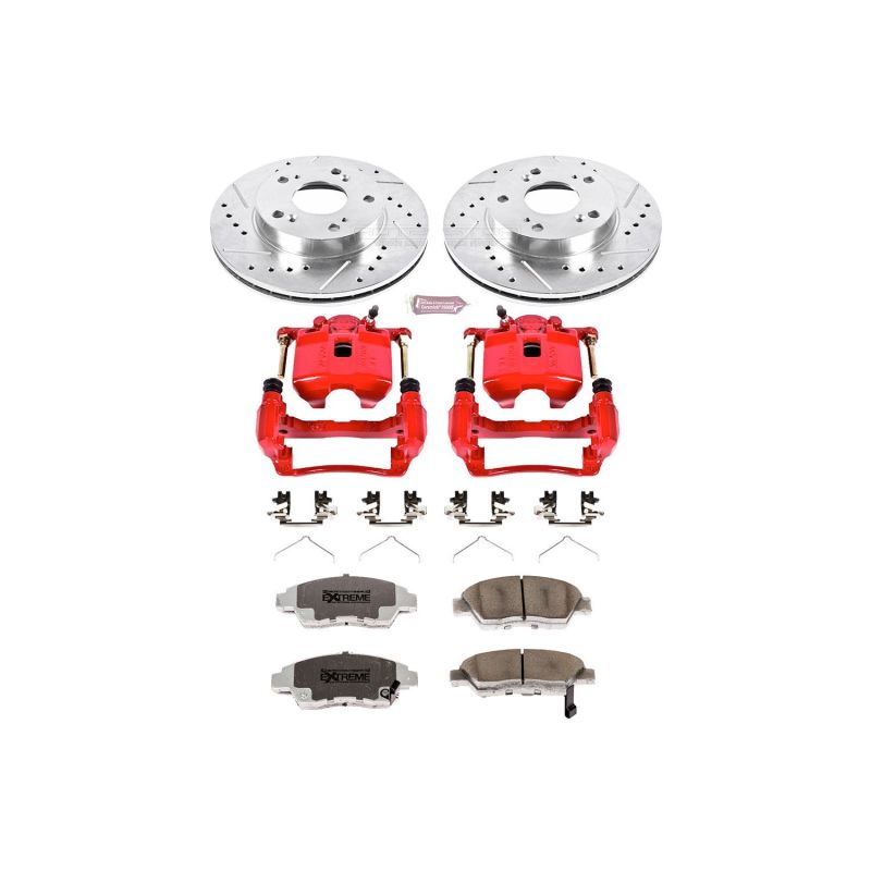 Power Stop 06-11 Honda Civic Front Z26 Street Warrior Brake Kit w/Calipers