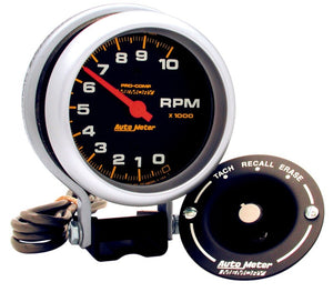 AutoMeter Gauge Tachometer 3-3/4in. 10K RPM Pedestal W/Peak Memory Pro-Comp