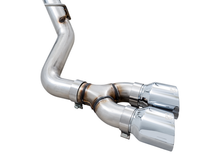 AWE Tuning 4th Gen GM 1500 5.3L 0FG Cat-Back Dual Side Exit (Flat Bumper) - Chrome Tips