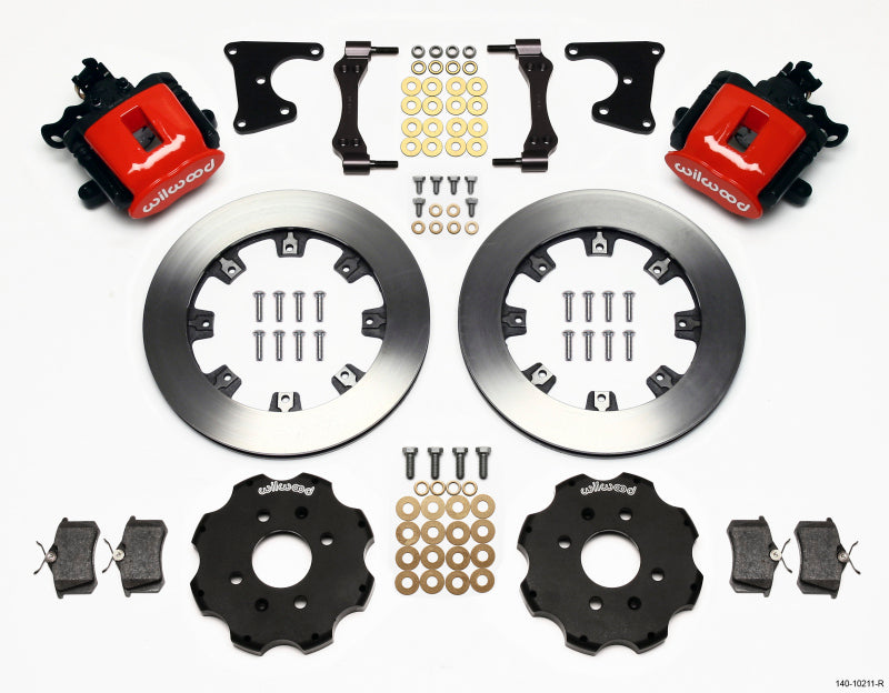 Wilwood Combination Parking Brake Rear Kit 12.19in Red Civic / Integra Drum 2.71 Hub Offset