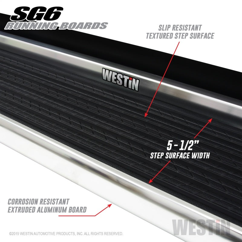 Westin SG6 Polished Aluminum Running Boards 79 in