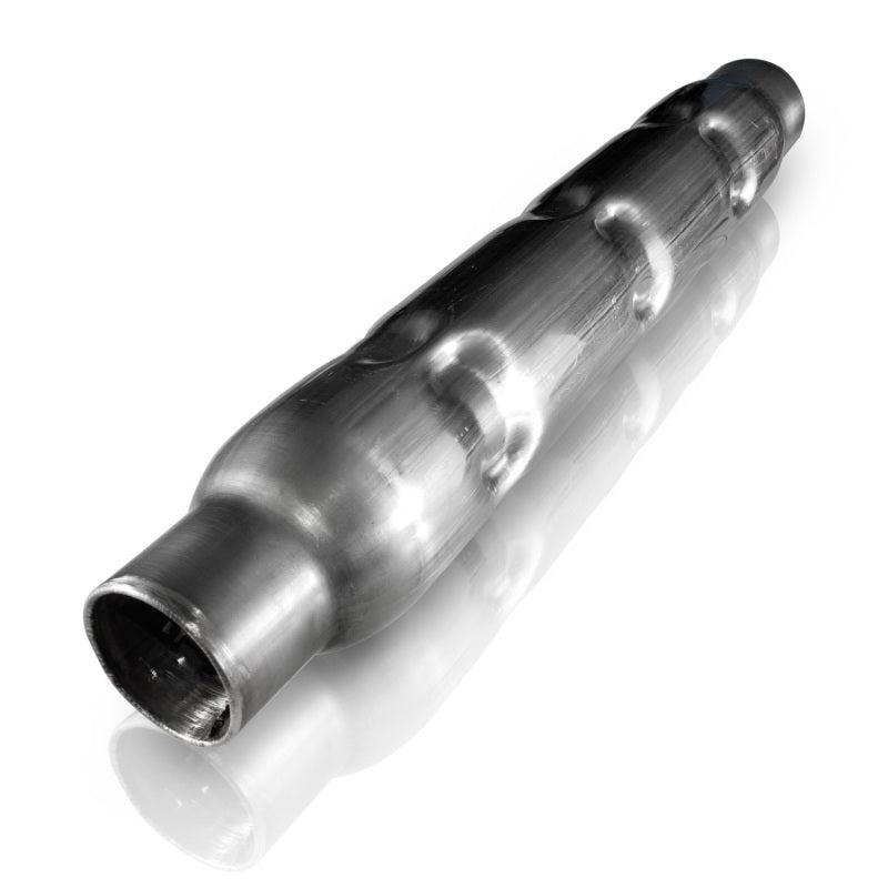 Stainless Works 2.5in CHAMBERED ROUND MUFFLER (MILL FINISH)