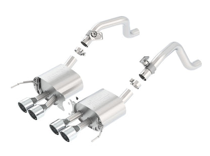 Borla 2014 Chevy Corvette C7 w/ AFM w/o NPP Atak Rear Section Exhaust Quad Rd Rl IC Tips
