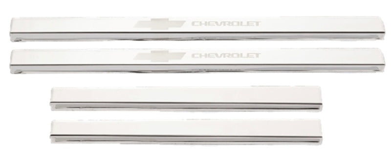 Putco 2019+ Chevrolet Silverado LD- Crew Cab (4pc) w/ Bow Tie Etching SS Door Sills