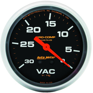 AutoMeter Gauge Vacuum 2-5/8in. 30Inhg Liquid Filled Mech Pro-Comp