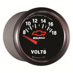 Autometer GM Bowtie Black 2-1/16 Voltmeter 8-18V