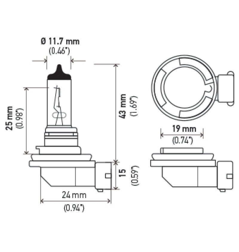 Hella Optilux H8 12V/35W XB Xenon White Bulb (pair)